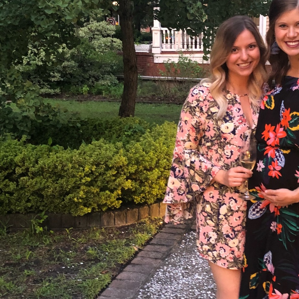 Floral dress with bell sleeves